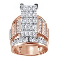 Bijeli prirodni dijamant nevidljivi prsten u čvrstom zlatu