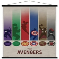 Marvel Comics - Avengers - Minimalistički logotip zidni poster sa drvenim magnetskim okvirom, 22.375 34