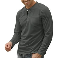 Muška Moda Jednobojna Kopča Džepni Dugi Rukavi Košulje Top Bluza Muška Meka Dnevna Odjeća Aktivna Odjeća