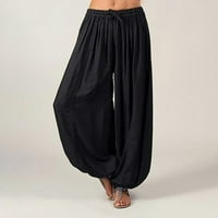 wendunide casual pantalone za žene žene plus veličina jednobojne casual labave harem pantalone yoga pantalone ženske pantalone crne