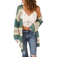 Ketyyh-chn džemperi za žene trendi dugmići dugi rukavi Meki pleteni kardigan kaputi zeleni, XL