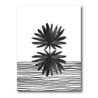 Crno-bijele prugaste ispod tropskog Lista II slikarstvo platno Art Print