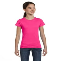 Marky G Odjeća za djevojke s kratkim rukavima s kratkim rukavima od pune majice pamuk, vruće ružičasto