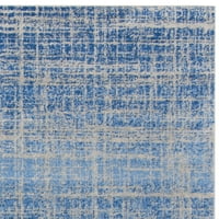 Adirondack Kiersten Sažetak izblijedjeli ručni tepih, plavi srebrni, 2'6 18 '