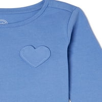 Wonder Nation Djevojke Dugi Rukav Srce Džep T-Shirt, Veličine 4 - & Plus