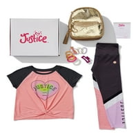 Justice Girls 4-dijelni poklon za kolekciju Bo Outfit Set sa kratkim rukavom, tajicama, ruksakom i priborom