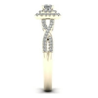 1 2CT TDW Princess Cut Diamond 10k zaručnički prsten od žutog zlata sa uvijanjem
