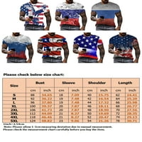 Niuer Muška majica kratki rukavi majice američka zastava ljetni vrhovi modni pulover Dan nezavisnosti bluza stil-d 4XL