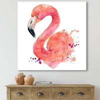 Apstraktni portret ružičastog flaminga i slika platna Art Print