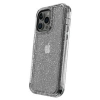 onn. Robusna torbica za telefon za iPhone Pro Ma - Silver Glitter