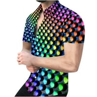 Daqian muške Polo majice klirens Muška geometrijska košulja 3D ne pozicioniranje regularno štampane kratke rukave rever Shirt Moda Casual Beach Shirt Top bluza košulje za muškarce Clearance Multicolor 14