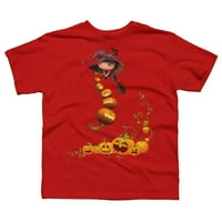 Grafički stil vještica za Noć vještica Crvena grafička majica-dizajn ljudi M