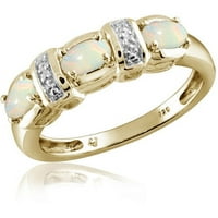 0. Carat t.g.w. Opal drago kamenje i bijeli dijamantni prsten