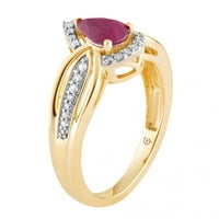10k Zlatni Rubin i karat TW dijamantski prsten od suze