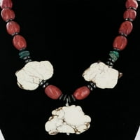 Ovjerena Autentična Navaho . Srebrna prirodna tirkizna, bijela tirkizna, hematit i kvarcna ogrlica Indijanaca