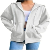 Dabuliu Zip up hoodie žene vintage prevelike dukseve Y2K E djevojka baggy dukserir trendy jakna tinejdžerke