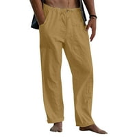 Muške Casual Čvrste Pantalone Pantalone Pune Dužine Labave Pantalone Džepne Vezice Sa Dugmadima Casual