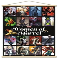 Marvel - Žene marvela - Grid zidni poster sa drvenim magnetskim okvirom, 22.375 34