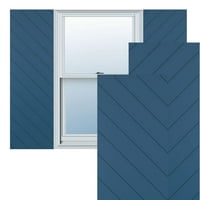 Ekena Millwork 18 W 34 H True Fit PVC dijagonalna ploča Moderni stil fiksne kapke, boravak plava