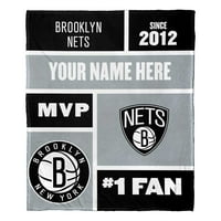 Brooklyn Nets NBA Colorblock personalizirano svileno ćebe za bacanje na dodir