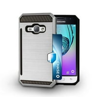 eDragon Shell Case robustan kartica metalik izgled za Samsung Galaxy AMP 2 J Express 3 LUNA Srebrna crna