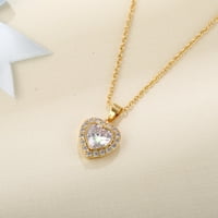 Peermont Peermont Carat Bijela Kristalna ogrlica sa srcem od 18k zlata