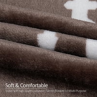 Meka deka od Flanelskog flisa, smeđa i siva, Standardno bacanje