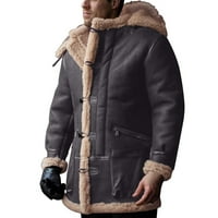 Tawop zimski kaputi za muškarce Muška jesen zima Moda flis jakna rastezljiva oprana Gornja jakna tamno siva 14