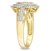Miabella ženski karat T. W. dijamant 10kt markiza od žutog zlata dvostruki oreol Split Shank zaručnički prsten