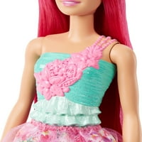 Barbie Dreamtopia Royal Lutka sa tamno ružičastim kosom koja nosi uklonjivu suknju, obuću i trake za glavu