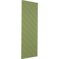 Ekena Millwork 15 W 63 H True Fit PVC dijagonalna letvica modernog stila fiksni roletne, mahovina zelena