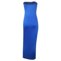 Daznico ženske čvrste elegantne rastezljive haljine bez rukava Mini haljine plave XXL