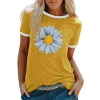 Dame Tops and bluze kratki rukav Tops bluze Regular Fit T Shirts pulover Tees Tops Floral Print T-Shirts