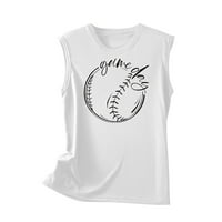 Ženska Bejzbol Mama Tank Tops Ljeto Casual Rukav Tee Shirt Pismo Bejzbol Print Tops