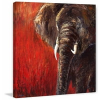 Marmont Hill Red Tranquility by Bergerac Painting Print on Wrapped Canvas