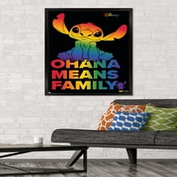 Disney Lilo i Stitch - Ohana Pride zidni poster, 22.375 34 uokviren