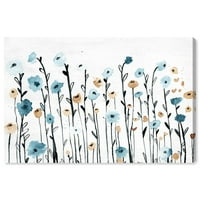 Wynwood Studio Floral and Botanical Wall Art Canvas Prints 'Beautiful Growth' Florals-Blue, White