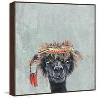 Hippie Llama Floater Frammed Painting Print na platnu