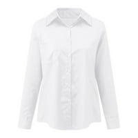 yubnlvae košulje za žene Ženske casual gumb dolje košulje V izrez dugih rukava ovratnik uredski radni bluze vrhovi sa džepom