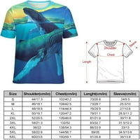 Humpback Whales Wonderland Ženski ljetni vrhovi Ležerne kratkih rukava smiješna tiskana grafička majica