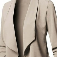 PLOKNPLQ BLAZERS za žene Cardigan ženski kaput Otvorena duga jakna prednja ruka na četverokutni kaput