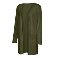 Yubatuo ženska modna casual solidna boja dugih rukava od kardiganskog jakne za žene za žene vojska zelena 4xl