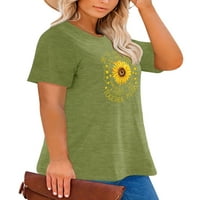 Majice sa suncokretom ANBECH Sunflower Plus za žene Grafički suncokret Print Prevelici majica kratkih