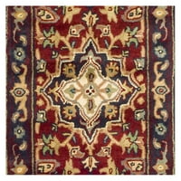 Heritage York Tradicionalna prostirka vunene vune, crvena, 2'3 14 '