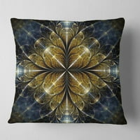 Dizajnerski digitalni zlatni fraktalni cvjetni uzorak - apstraktni jastuk za bacanje - 16x16
