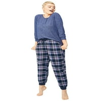 Ellos ženske karirane flanelske pantalone za spavanje pidžame donji deo