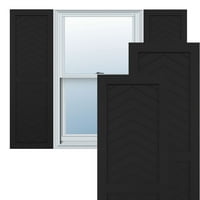 Ekena Millwork 12 W 61 H True Fit PVC dva panela Chevron Moderni stil fiksne kapke, crna
