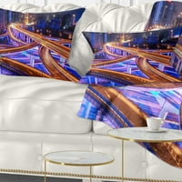Dizajnerska šareno gradski nadvožnjak noću - jastuk za bacanje gradova - 12x20