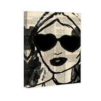 Wynwood Studio Fashion and Glam Wall Art Canvas Prints 'Supersonica' portreti-Crna, Bijela