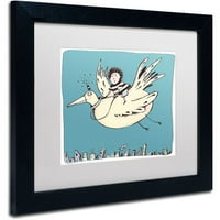 Zaštitni znak Likovna umjetnost dječak na ptici Umjetnost platna Carle Martell, bijeli mat, crni okvir